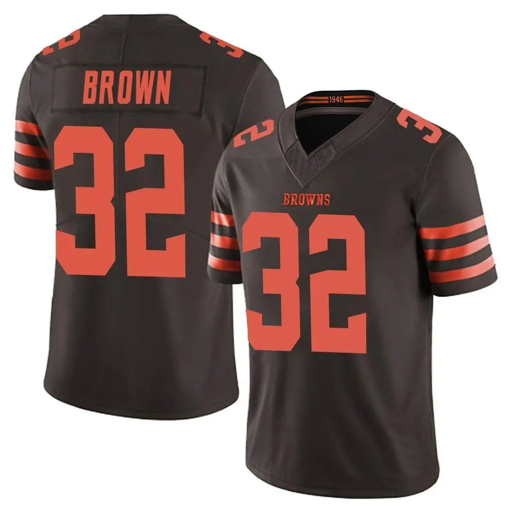 Tlead C.Browns #32 Jim Brown Player Brown Limited Vapor F.U.S.E. Alternate Game Stitched Jerseys