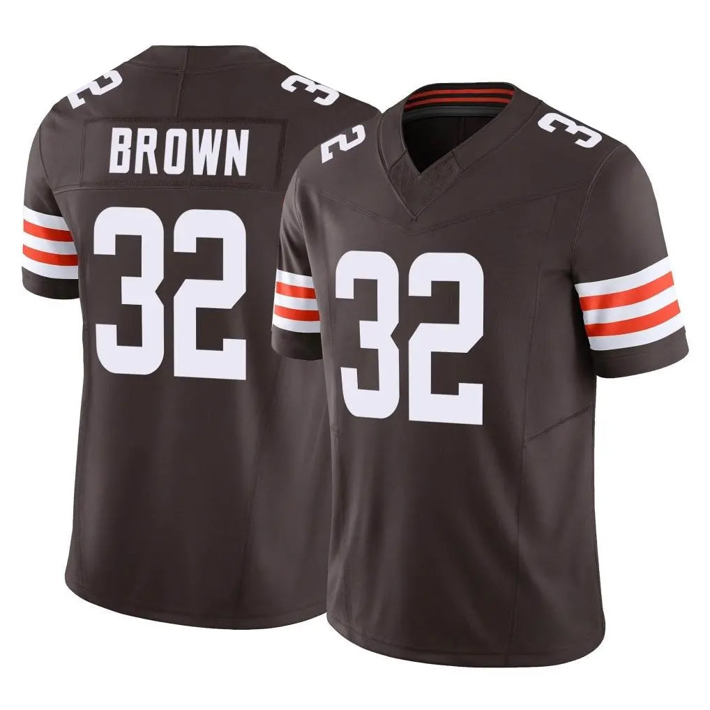 Tlead C.Browns #32 Jim Brown Player Brown Vapor F.U.S.E. Limited Home Game Stitched Jerseys