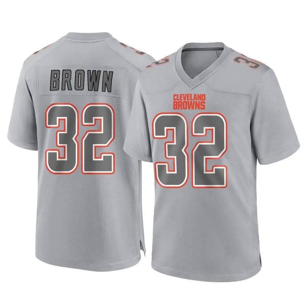 Tlead C.Browns #32 Jim Brown Player Gray Atmosphere Fashion Game Stitched Jerseys
