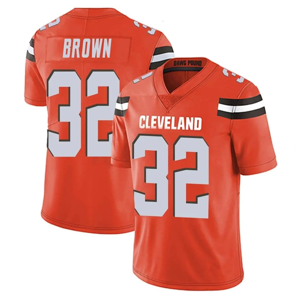 Tlead C.Browns #32 Jim Brown Player Orange Alternate Vapor Untouchable Limited Home Game Stitched Jerseys