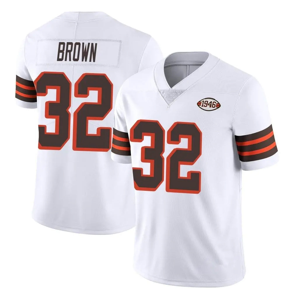 Tlead C.Browns #32 Jim Brown Player White Limited  Vapor 1946 Collection Alternate Game Stitched Jerseys