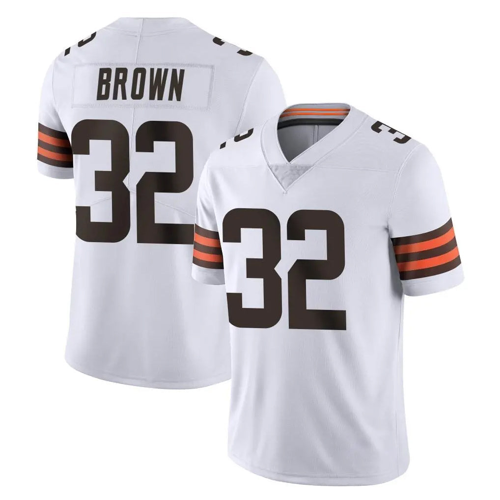 Tlead C.Browns #32 Jim Brown Player White Vapor Untouchable Limited Home Game Stitched Jerseys