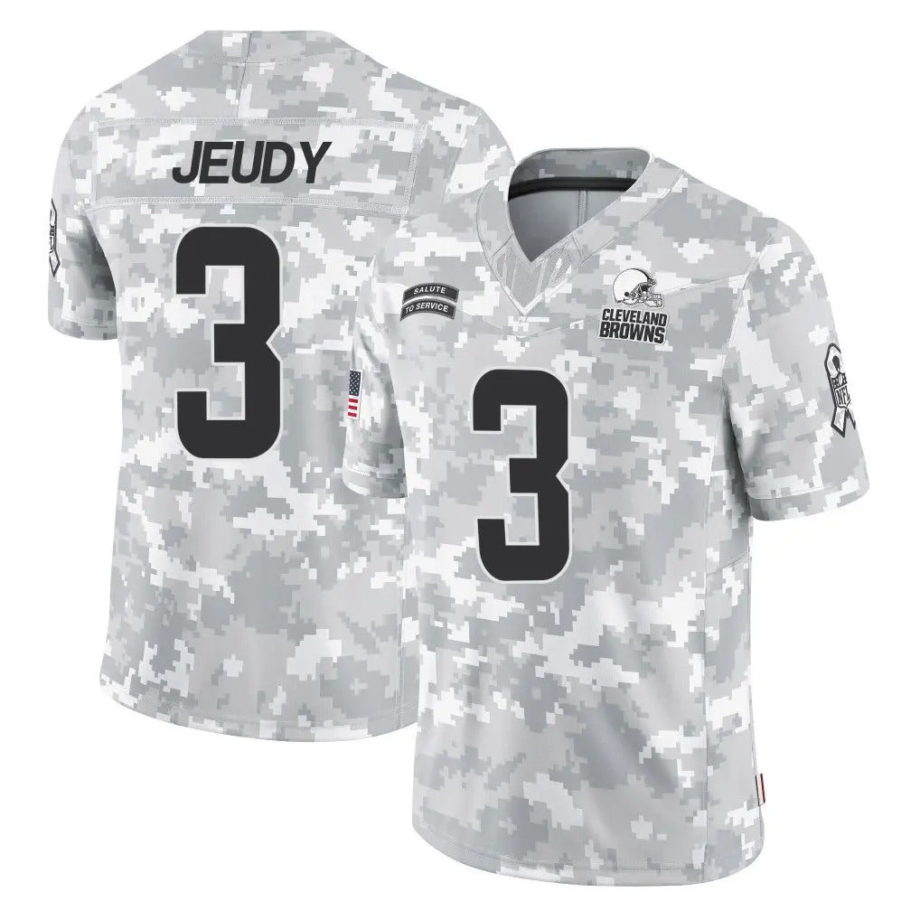 Tlead C.Browns #3 Jerry Jeudy Player Arctic Camo Salute to Service Limited Home Game Stitched Jerseys