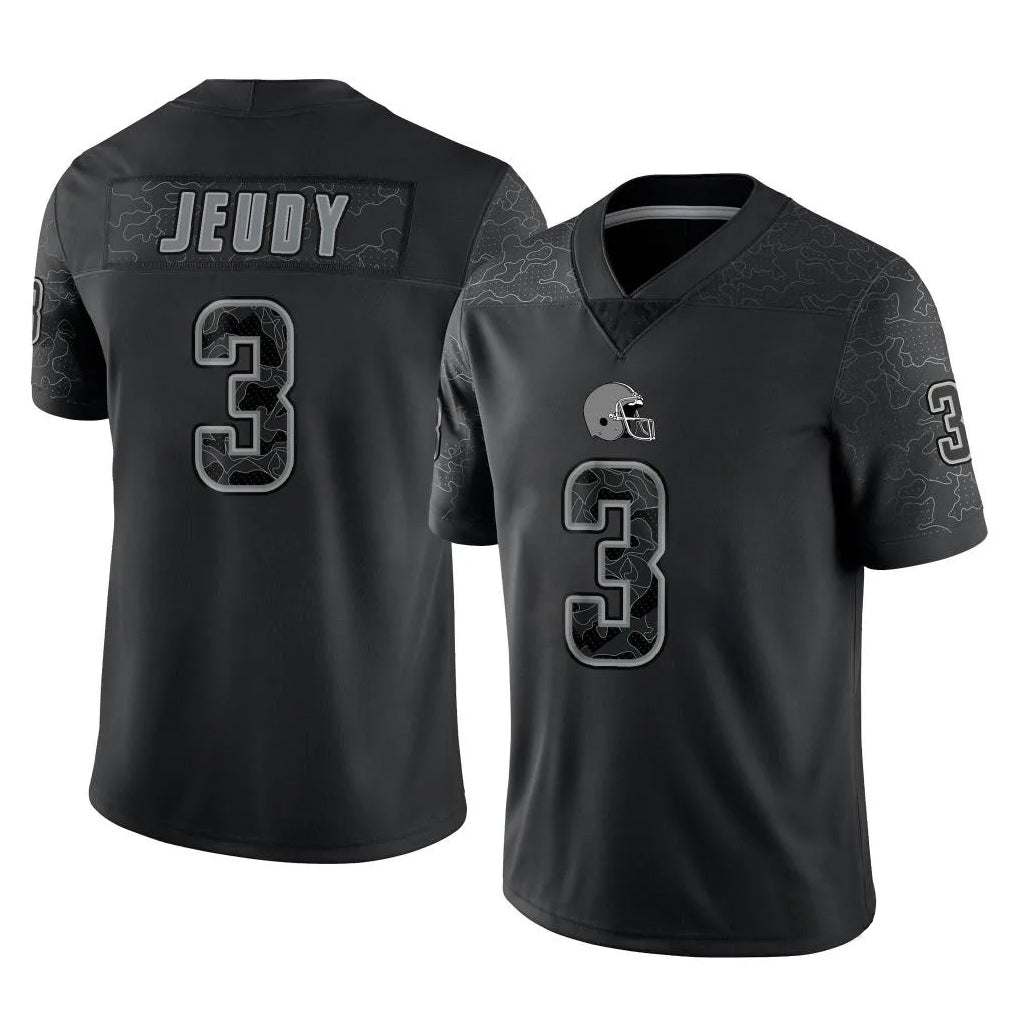 TleadC.Browns #3 Jerry Jeudy Player Black RFLCTV Limited Stitched Jerseys