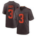 Tlead C.Browns #3 Jerry Jeudy Player Brown Alternate Home Game Stitched Jerseys