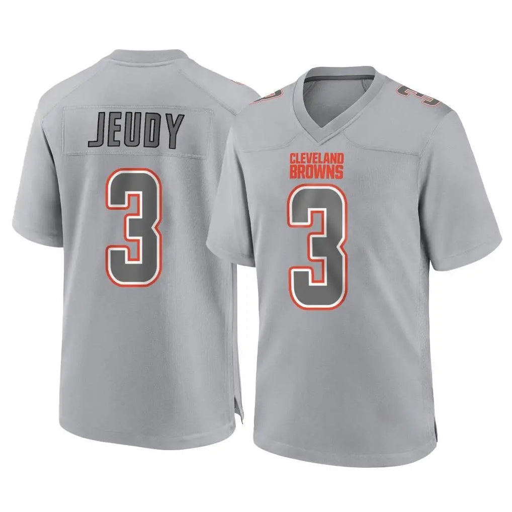 Tlead C.Browns #3 Jerry Jeudy Player Gray Atmosphere Fashion Game Stitched Jerseys