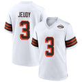 TleadC.Browns #3 Jerry Jeudy Player White Alternate Home Game Stitched Jerseys