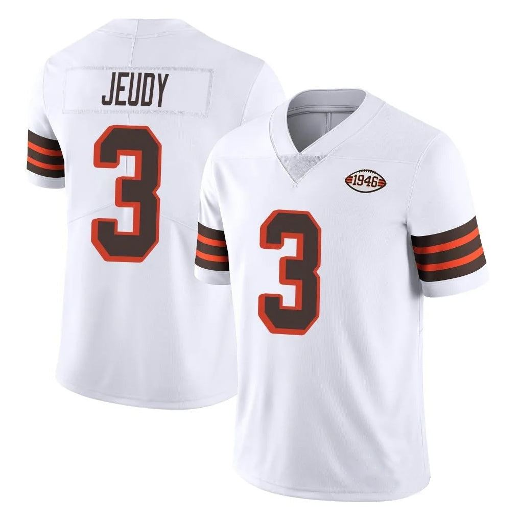 TleadC.Browns #3 Jerry Jeudy Player White Vapor Limited Alternate Stitched Jerseys