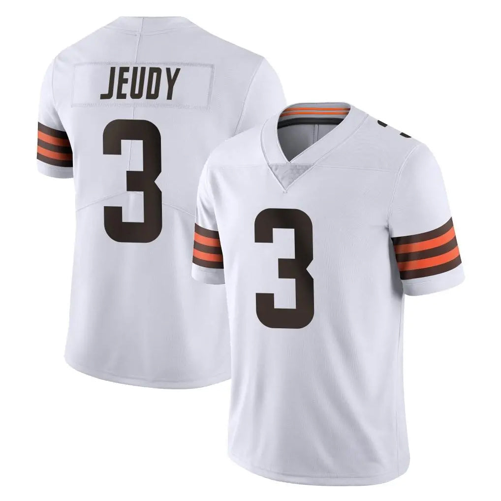 Tlead C.Browns #3 Jerry Jeudy Player White Vapor Untouchable Limited Home Game Stitched Jerseys