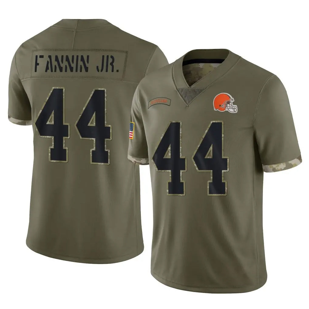 Tlead C.Browns #44 Harold Fannin Jr. Player Olive Salute to Service Limited Game Stitched Jerseys