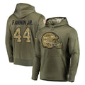 Tlead C.Browns #44 Harold Fannin Jr. Player Olive Salute to Service Pullover Hoodies Home Game Stitched Jerseys