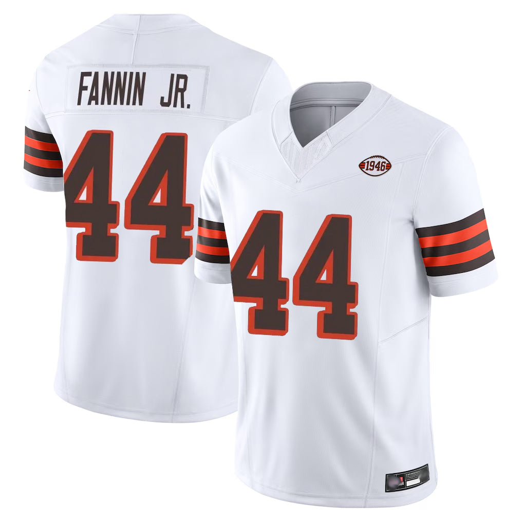 Tlead C.Browns #44 Harold Fannin Jr. Player White Limited Vapor F.U.S.E. Alternate Game Stitched Jerseys