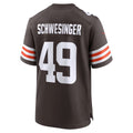 Tlead C.Browns #49 Carson Schwesinger Brown 2025 Draft Game Stitched Jerseys