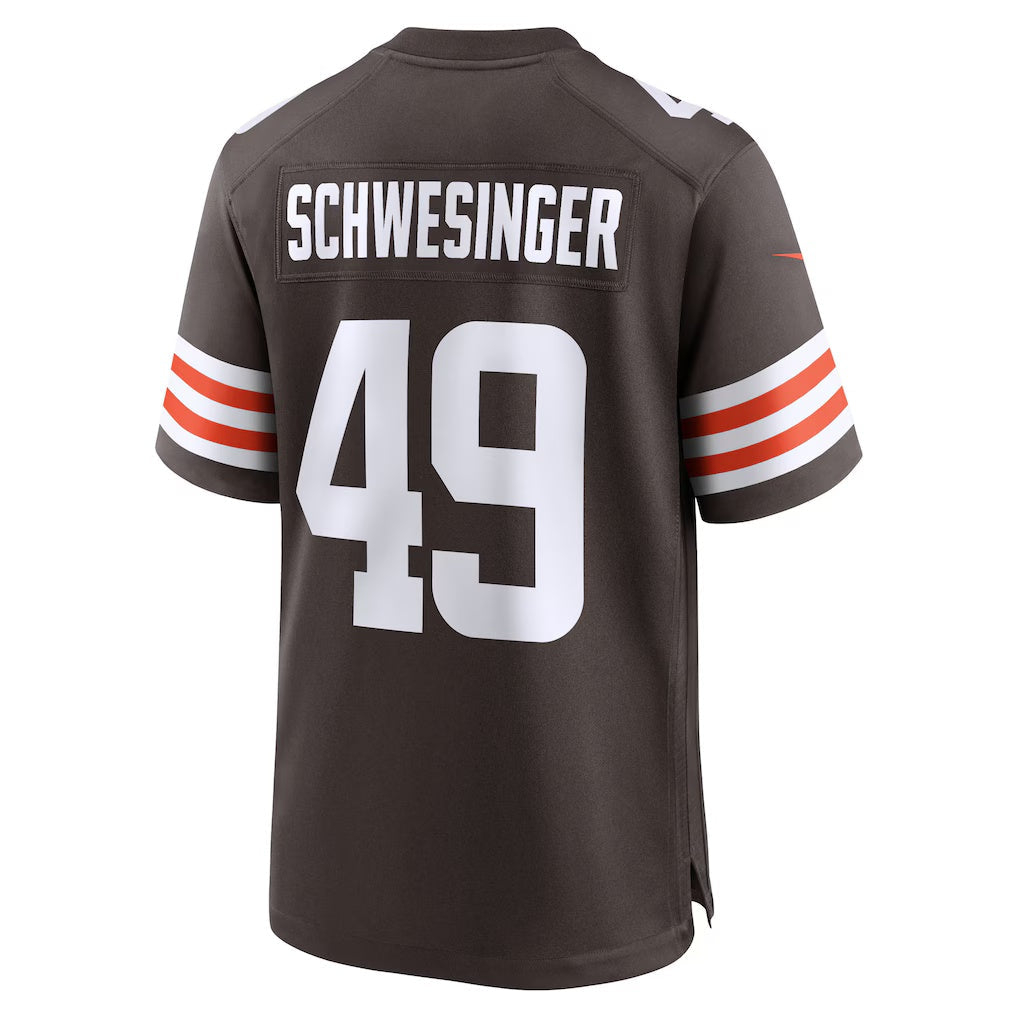 Tlead C.Browns #49 Carson Schwesinger Brown 2025 Draft Game Stitched Jerseys