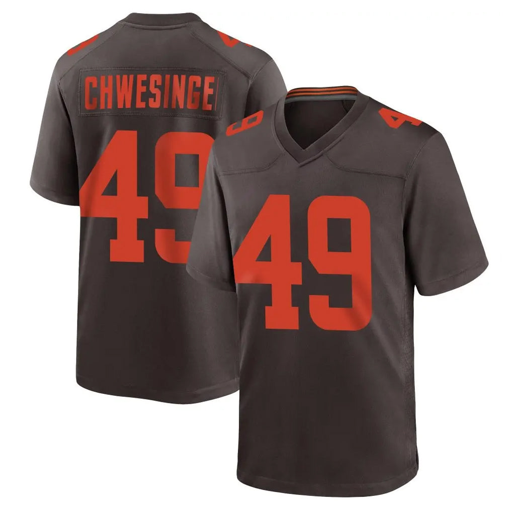 Tlead C.Browns #49 Carson Schwesinger Player Brown Alternate Home Game Stitched Jerseys