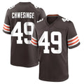 Tlead C.Browns #49 Carson Schwesinger Player Brown Home Game Stitched Jerseys