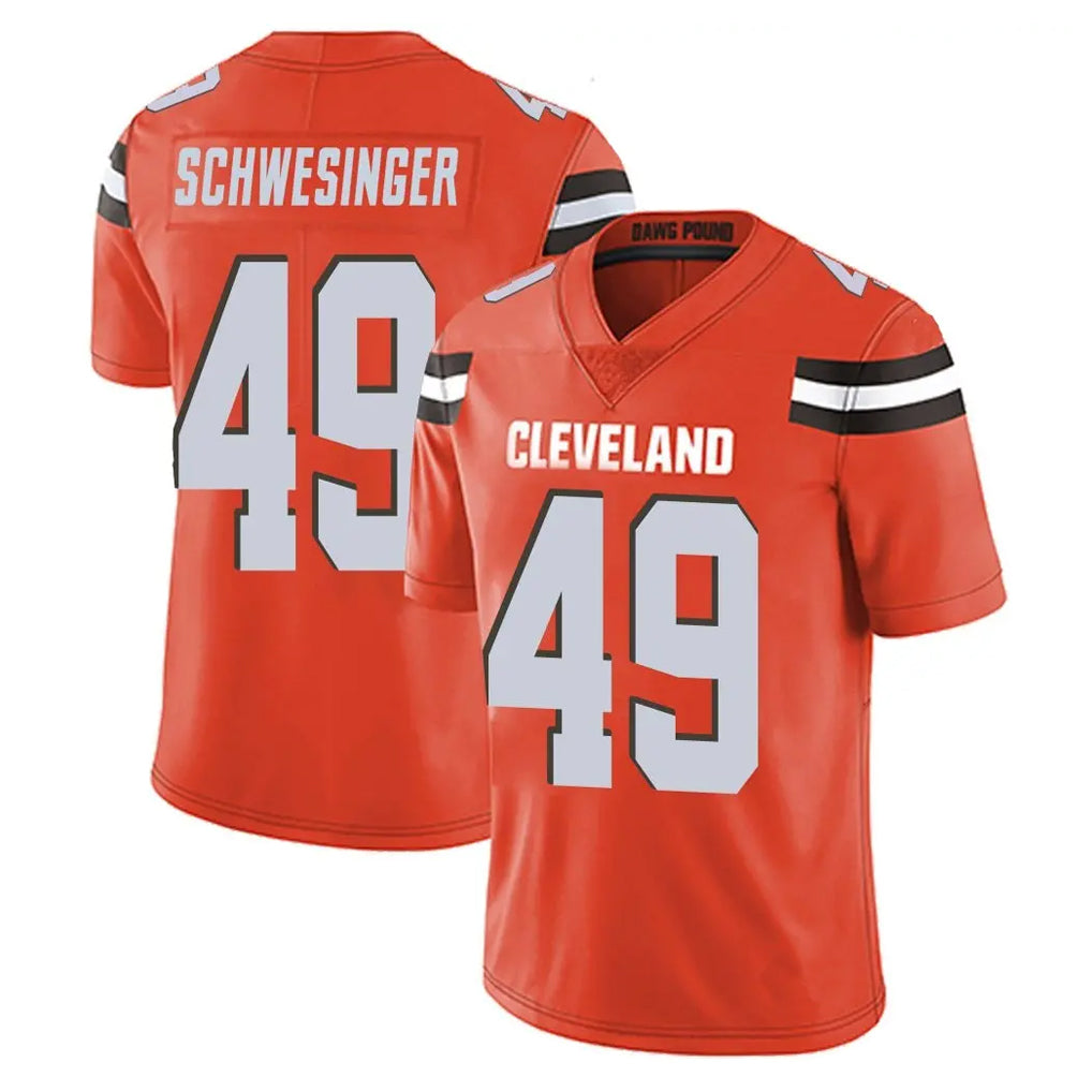 Tlead C.Browns #49 Carson Schwesinger Player Orange Alternate Vapor Untouchable Limited Home Game Stitched Jerseys