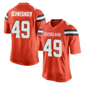 Tlead C.Browns #49 Carson Schwesinger Player Orange Vapor Limited Home Game Stitched Jerseys