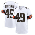 Tlead C.Browns #49 Carson Schwesinger Player White Home Game Stitched Jerseys