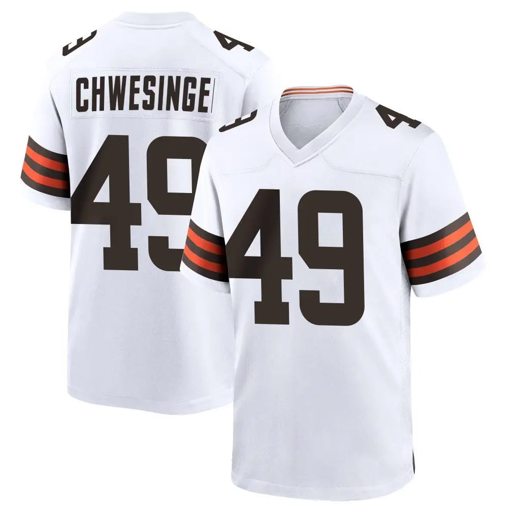 Tlead C.Browns #49 Carson Schwesinger Player White Home Game Stitched Jerseys