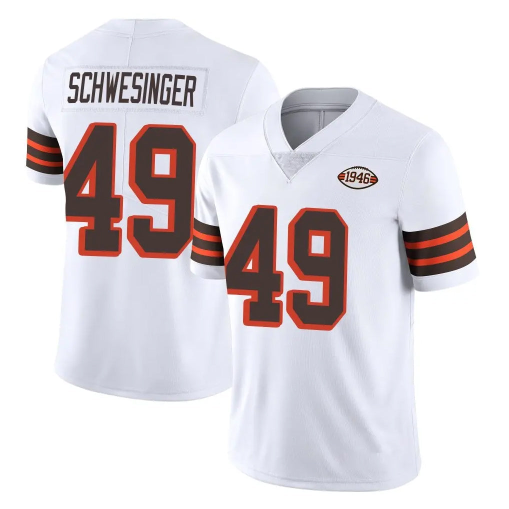 Tlead C.Browns #49 Carson Schwesinger Player White Limited  Vapor 1946 Collection Alternate Game Stitched Jerseys