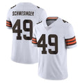 Tlead C.Browns #49 Carson Schwesinger Player White Vapor Untouchable Limited Home Game Stitched Jerseys