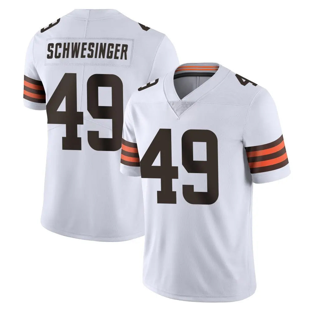 Tlead C.Browns #49 Carson Schwesinger Player White Vapor Untouchable Limited Home Game Stitched Jerseys