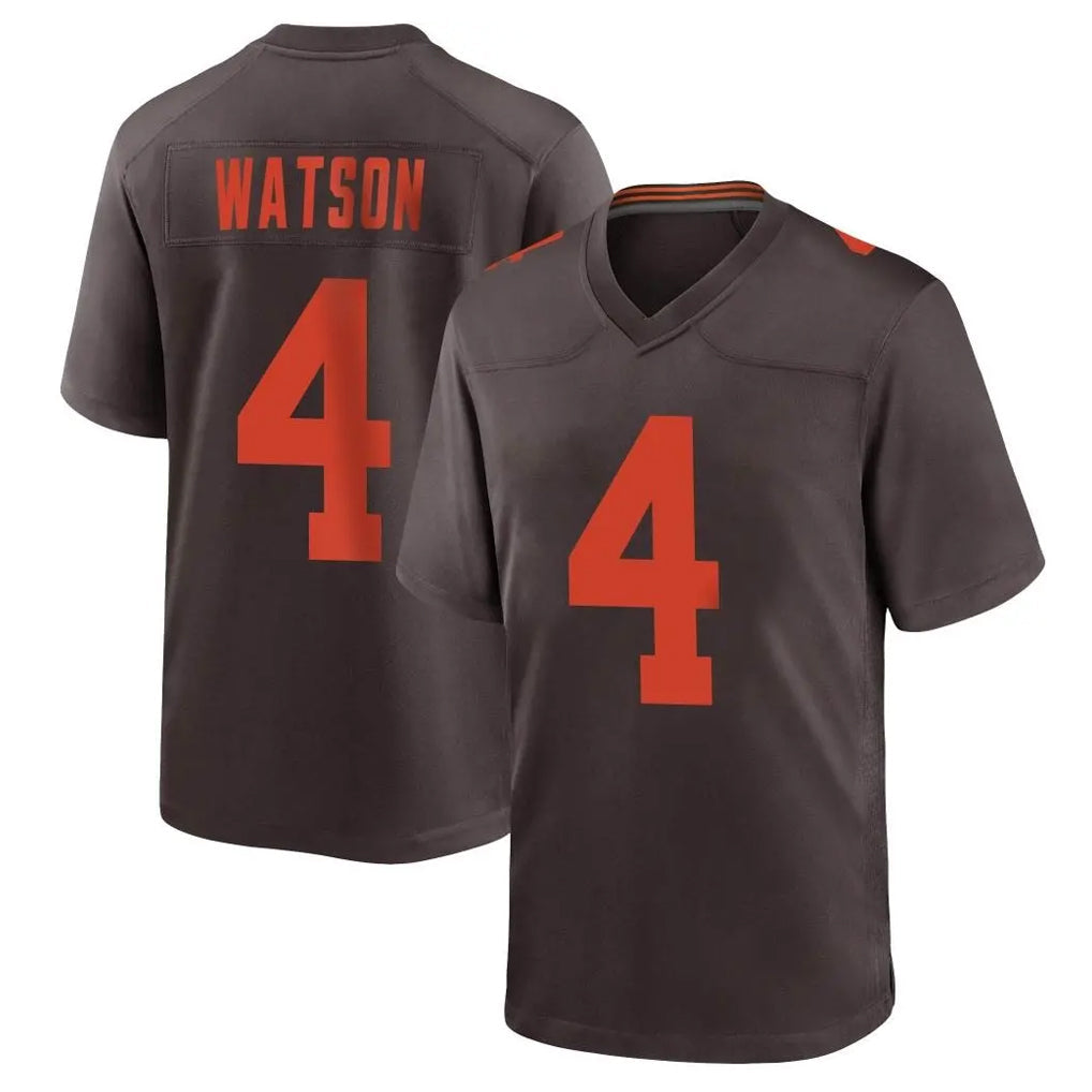 Tlead C.Browns #4 Deshaun Watson Player Brown Alternate Home Game Stitched Jerseys
