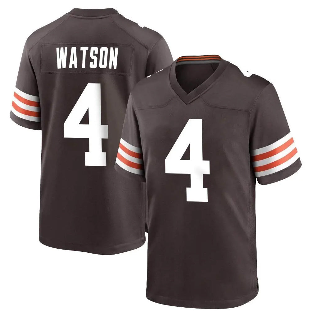 Tlead C.Browns #4 Deshaun Watson Player Brown Home Game Stitched Jerseys