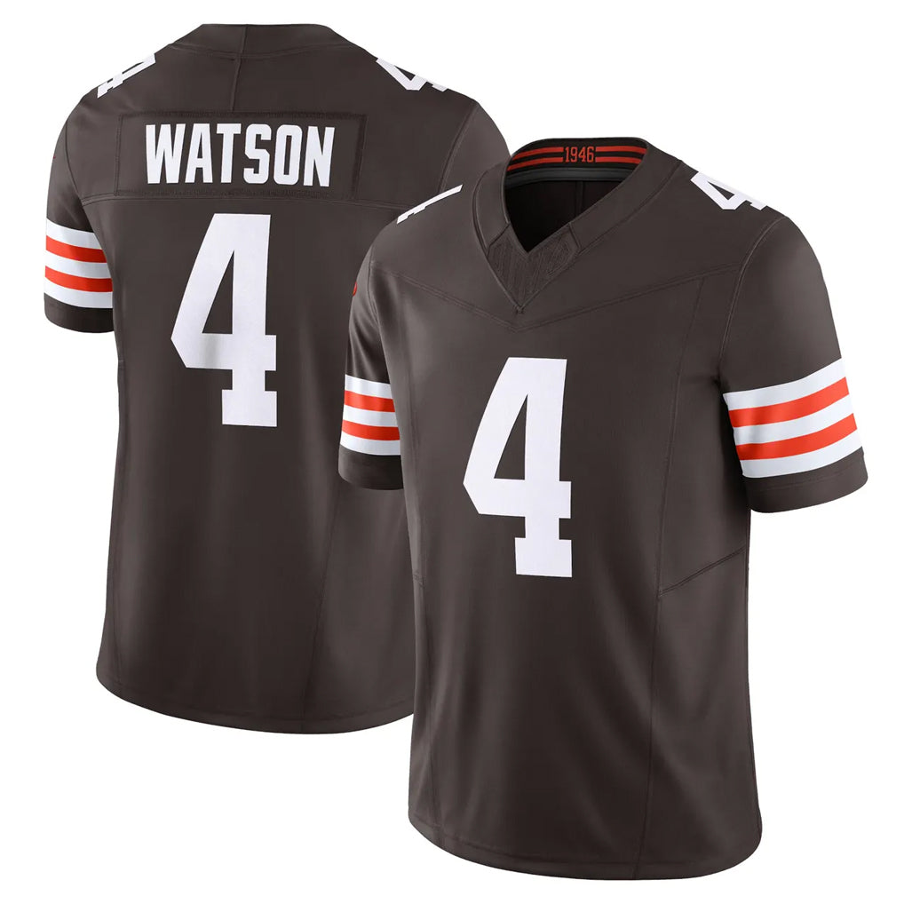 Tlead C.Browns #4 Deshaun Watson Player Brown Vapor F.U.S.E. Limited Home Game Stitched Jerseys