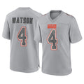 Tlead C.Browns #4 Deshaun Watson Player Gray Atmosphere Fashion Game Stitched Jerseys