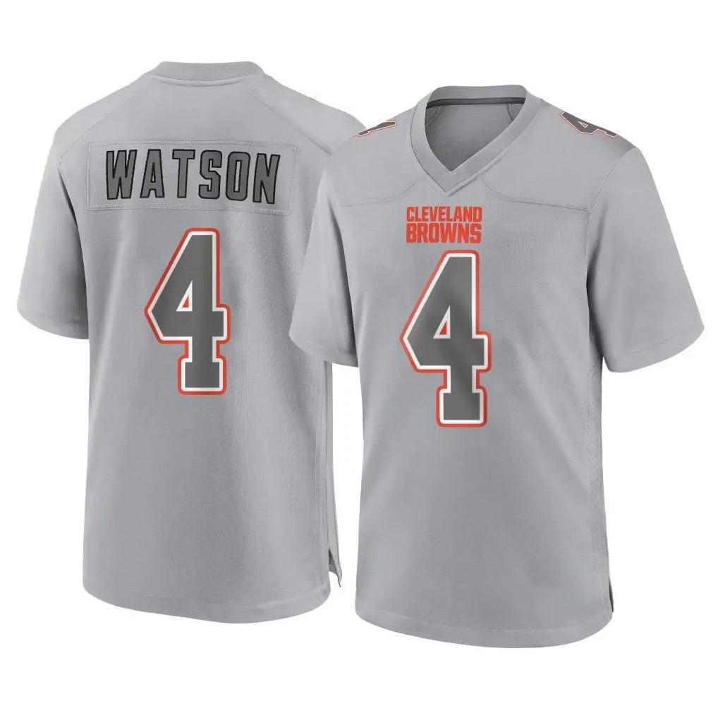 Tlead C.Browns #4 Deshaun Watson Player Gray Atmosphere Fashion Game Stitched Jerseys