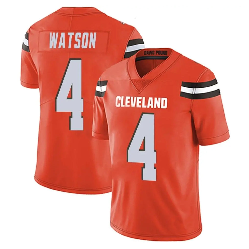 Tlead C.Browns #4 Deshaun Watson Player Orange Alternate Vapor Untouchable Limited Home Game Stitched Jerseys