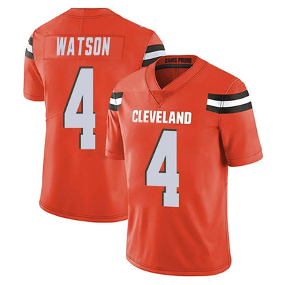 Tlead C.Browns #4 Deshaun Watson Player Orange Alternate Vapor Untouchable Limited Home Game Stitched Jerseys