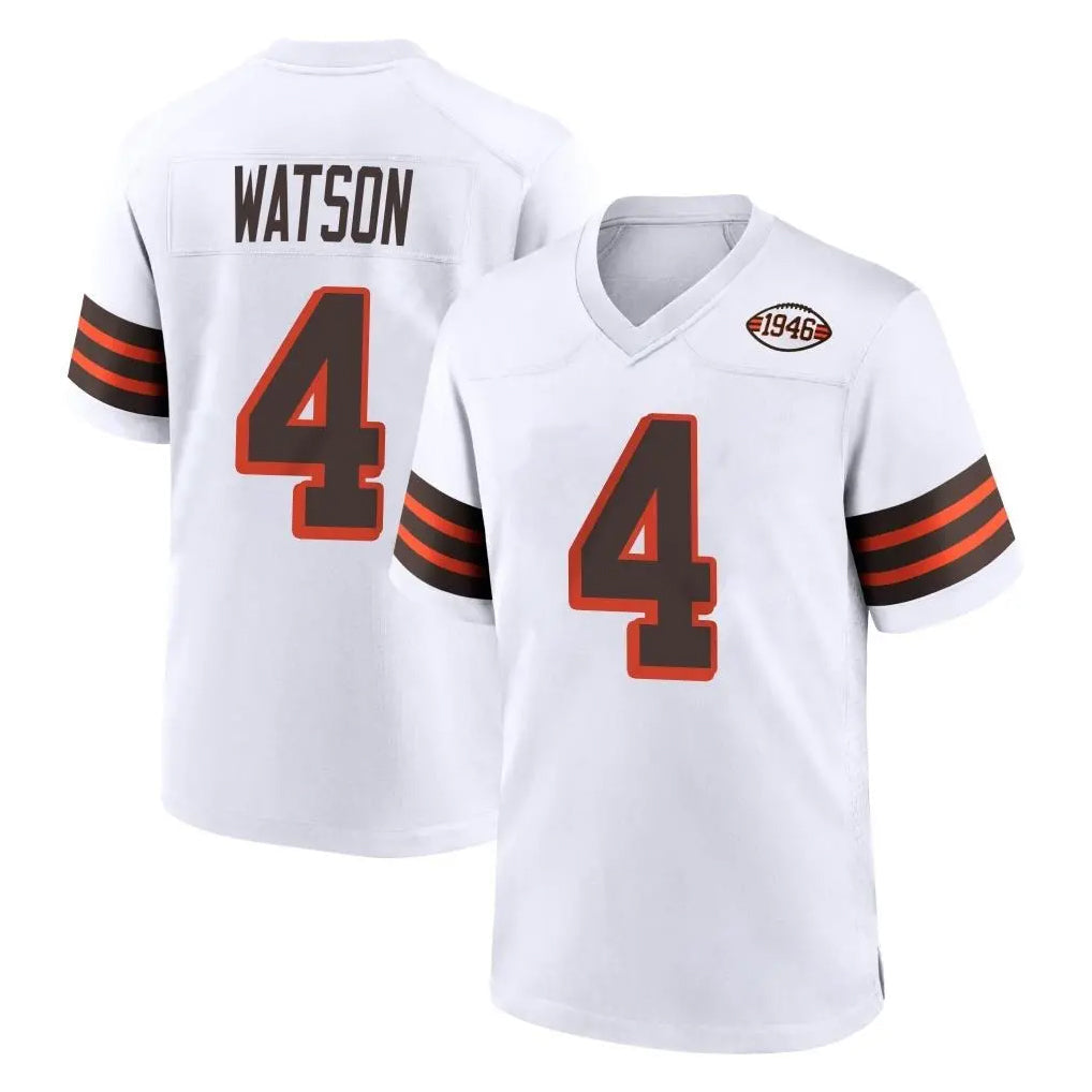 Tlead C.Browns #4 Deshaun Watson Player White Alternate Home Game Stitched Jerseys