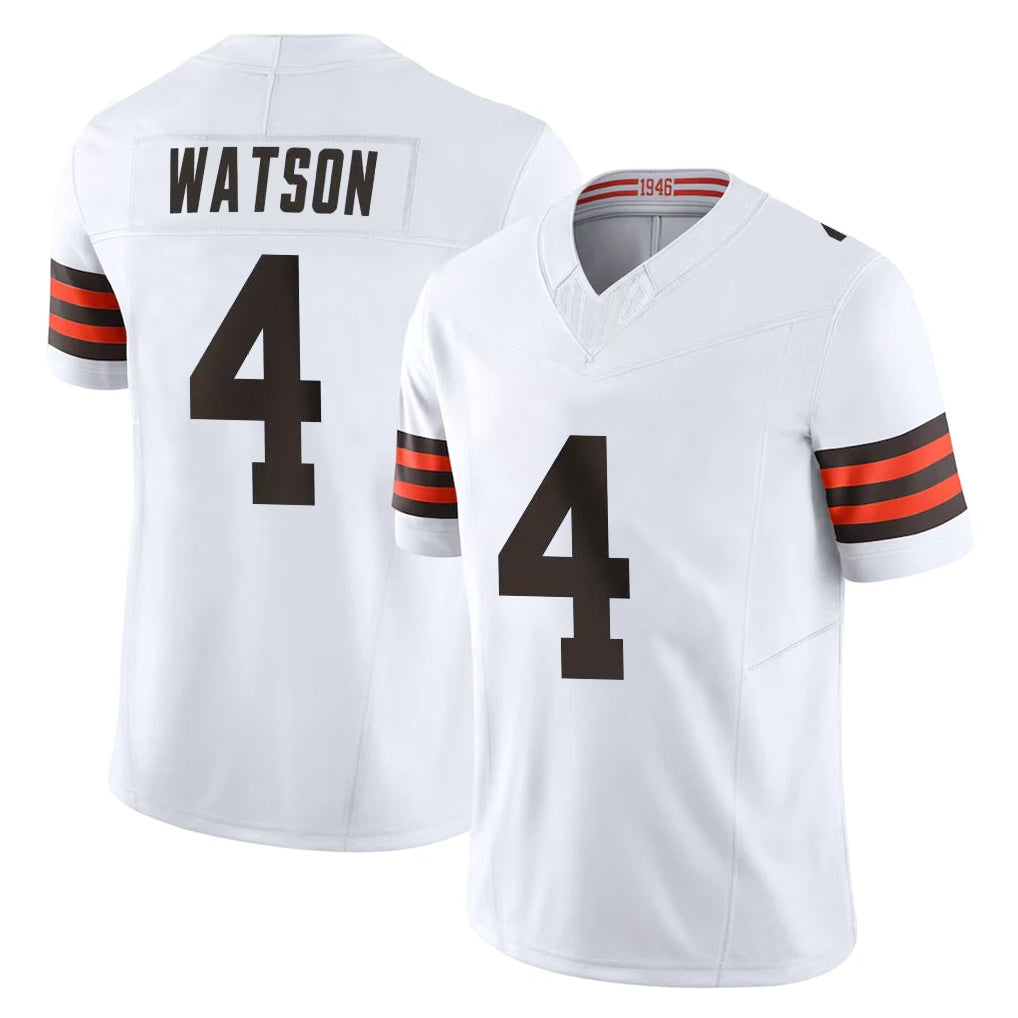 Tlead C.Browns #4 Deshaun Watson Player White Vapor F.U.S.E. Limited Home Game Stitched Jerseys