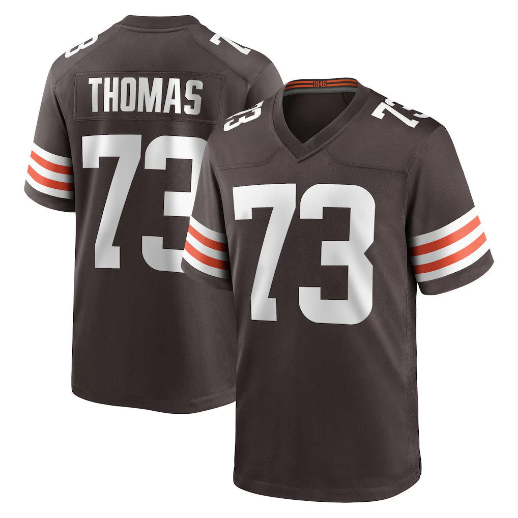 Tlead C.Browns #73 Joe Thomas Player Brown Home Game Stitched Jerseys