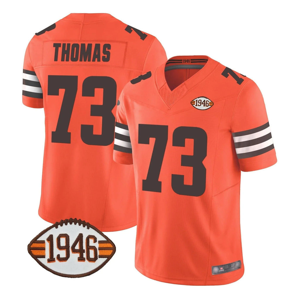 Tlead C.Browns #73 Joe Thomas Player Orange Alternate Limited Home Game Stitched Jerseys