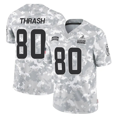 Tlead C.Browns #80 Jamari Thrash Player Arctic Camo Salute to Service Limited Home Game Stitched Jerseys