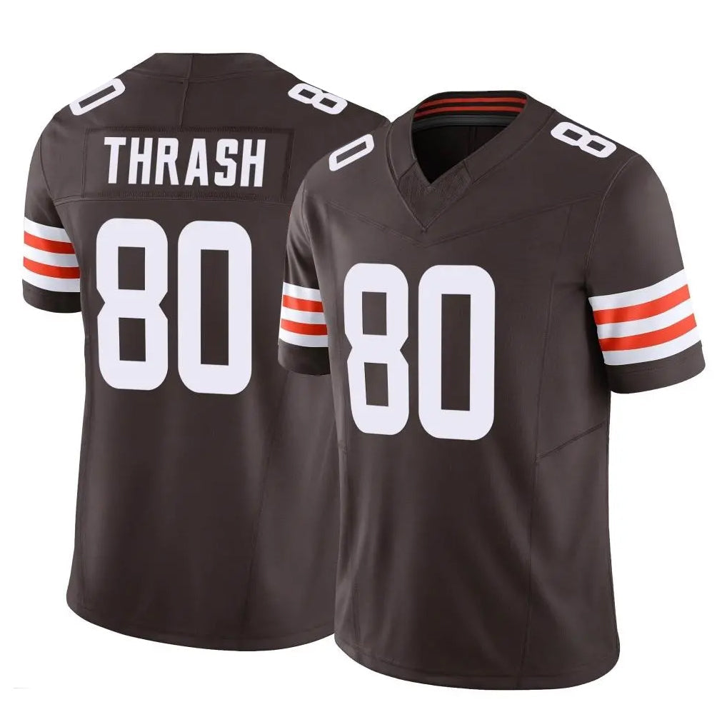 Tlead C.Browns #80 Jamari Thrash Player Brown Vapor F.U.S.E. Limited Home Game Stitched Jerseys