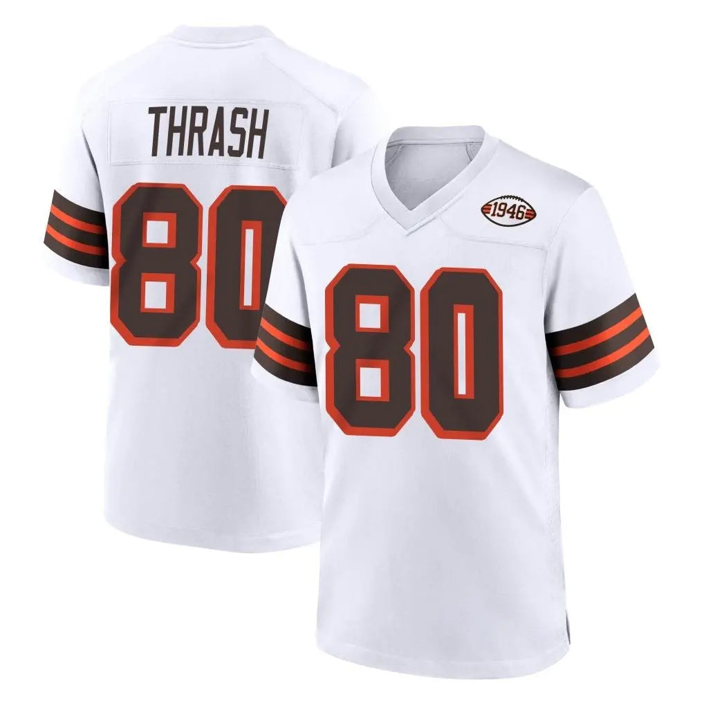 Tlead C.Browns #80 Jamari Thrash Player White Alternate Home Game Stitched Jerseys