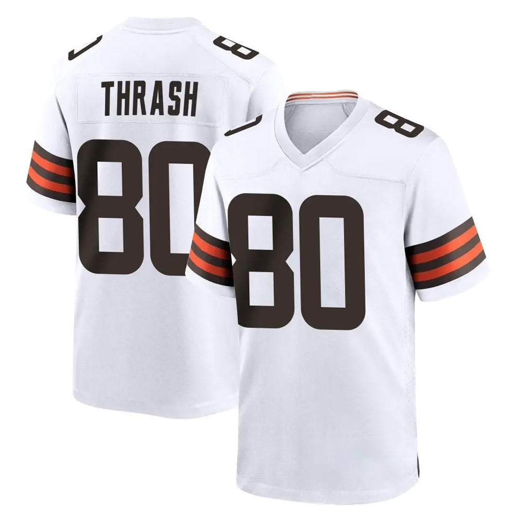 Tlead C.Browns #80 Jamari Thrash Player White Home Game Stitched Jerseys
