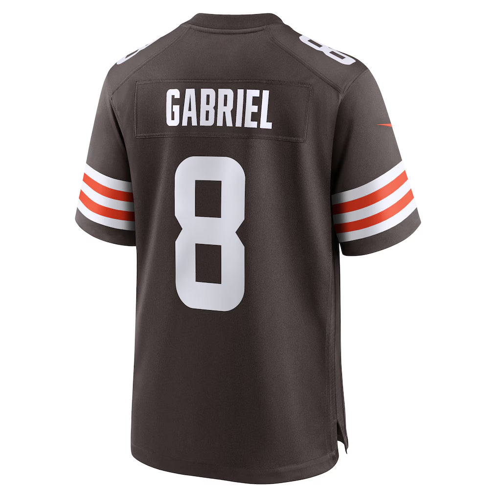 Tlead C.Browns #8 Dillon Gabriel Player Brown Home Game Stitched Jerseys