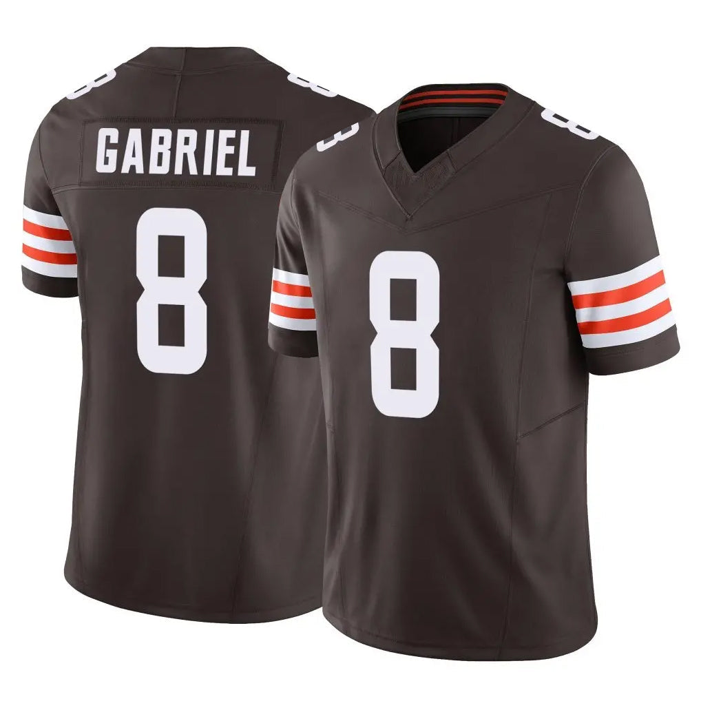 Tlead C.Browns #8 Dillon Gabriel Player Brown Vapor F.U.S.E. Limited Home Game Stitched Jerseys
