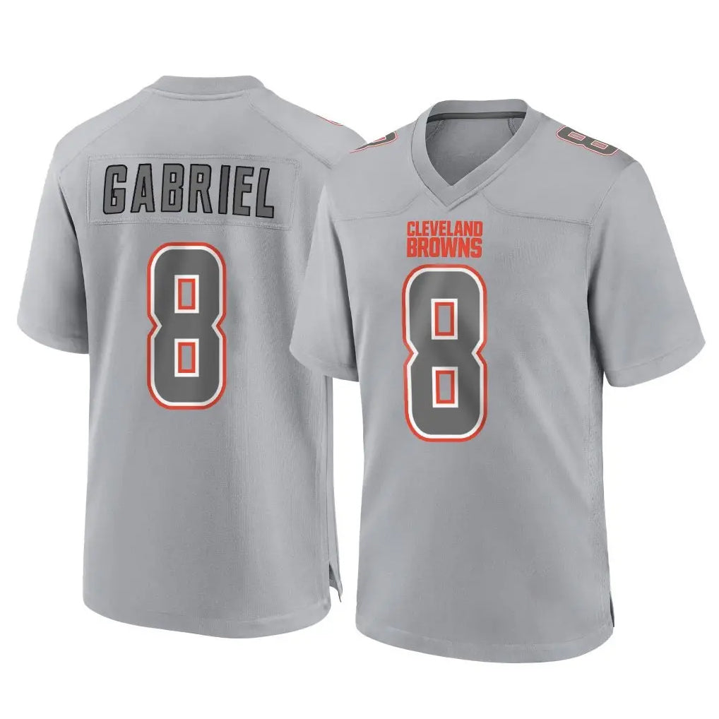 Tlead C.Browns #8 Dillon Gabriel Player Gray Atmosphere Fashion Game Stitched Jerseys