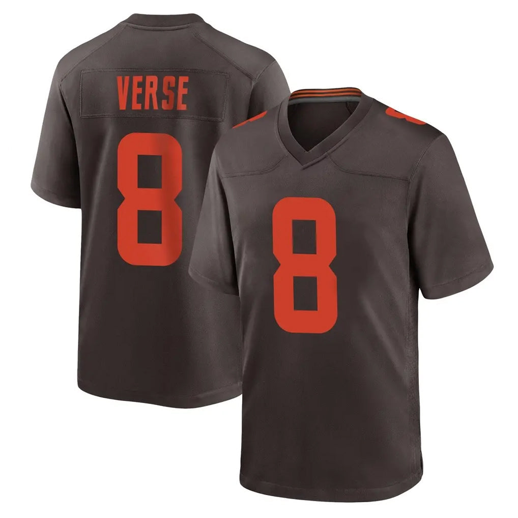 Tlead C.Browns #8 Jared Verse Player Brown Alternate Home Game Stitched Jerseys