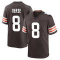 Tlead C.Browns #8 Jared Verse Player Brown Home Game Stitched Jerseys