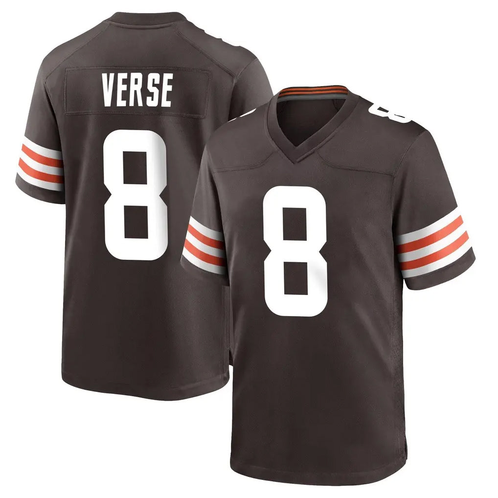 Tlead C.Browns #8 Jared Verse Player Brown Home Game Stitched Jerseys