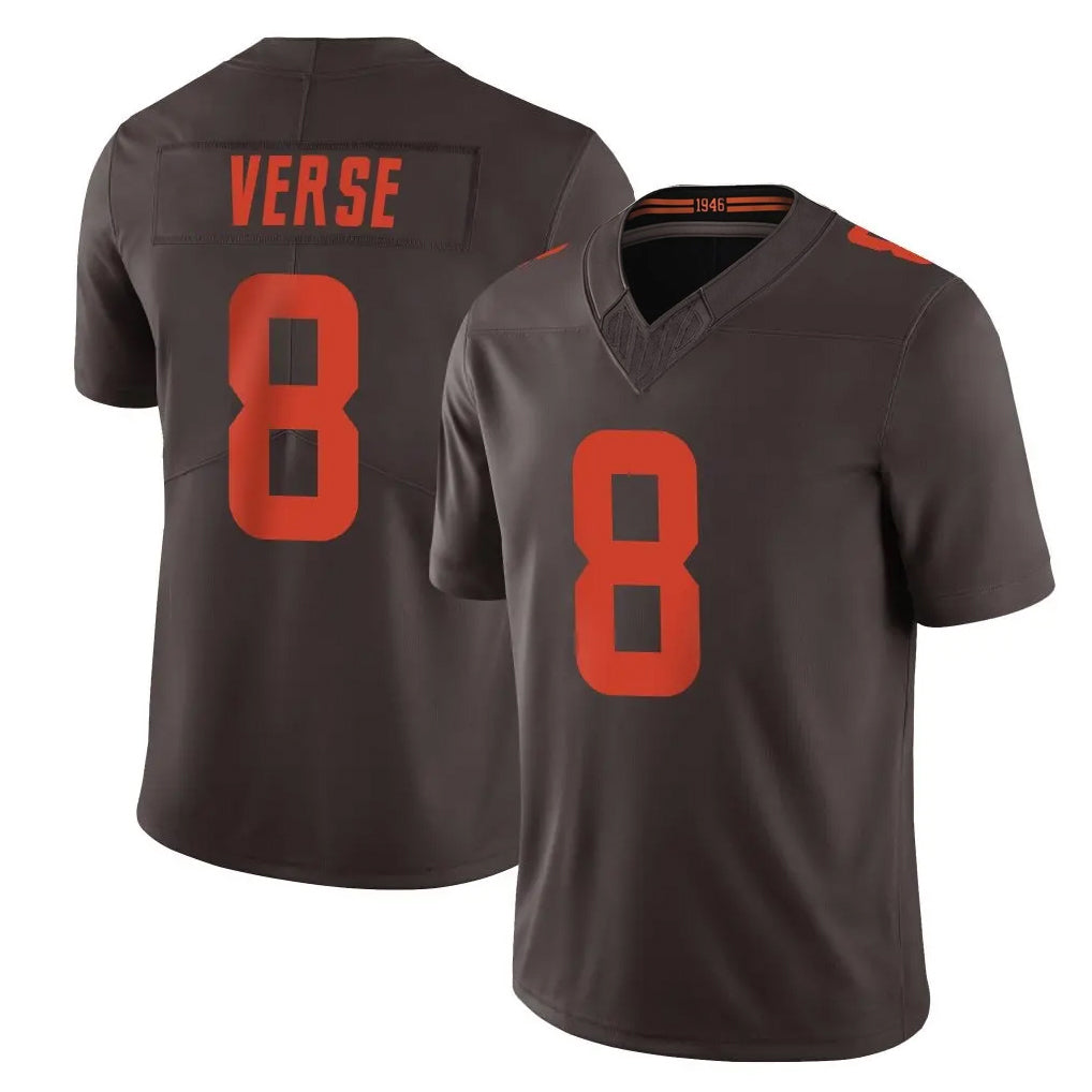 Tlead C.Browns #8 Jared Verse Player Brown Limited Vapor F.U.S.E. Alternate Game Stitched Jerseys