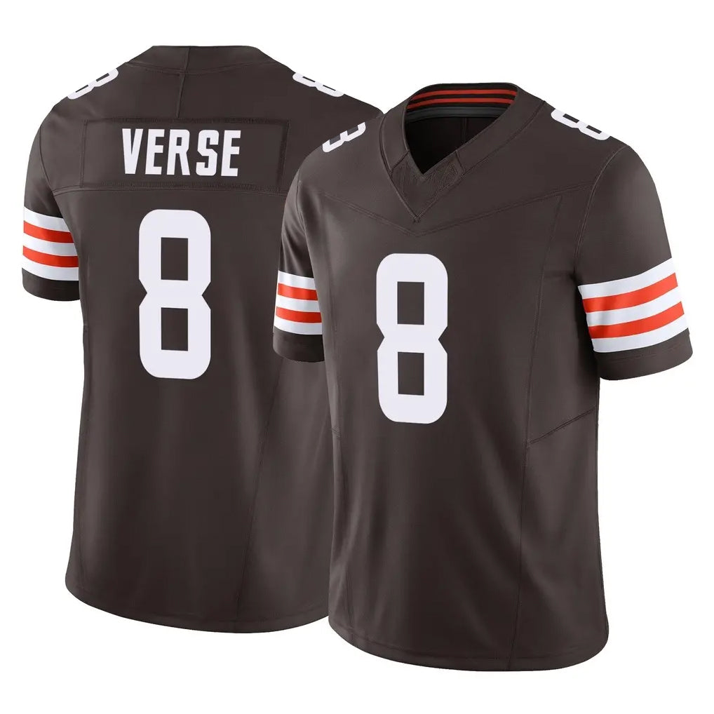 Tlead C.Browns #8 Jared Verse Player Brown Vapor F.U.S.E. Limited Home Game Stitched Jerseys